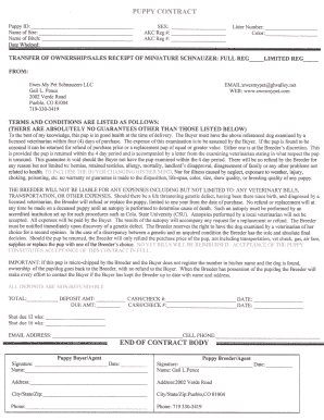 21 printable puppy sales receipt forms and templates