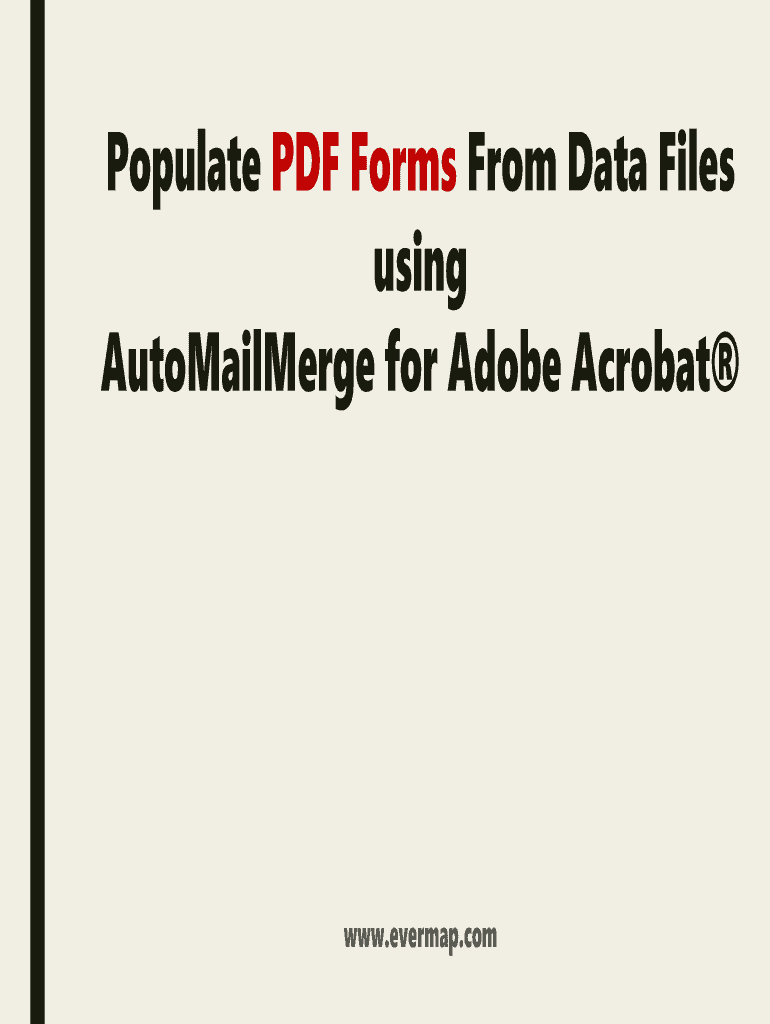 Fillable Online Populate PDF Forms From Data Files using Evermap Fax
