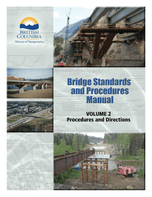 Fillable Online th gov bc Bridge Standards and Procedures Manual Volume ...