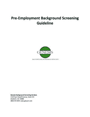 Fillable Online Pre-Employment Background Screening Fax Email Print ...