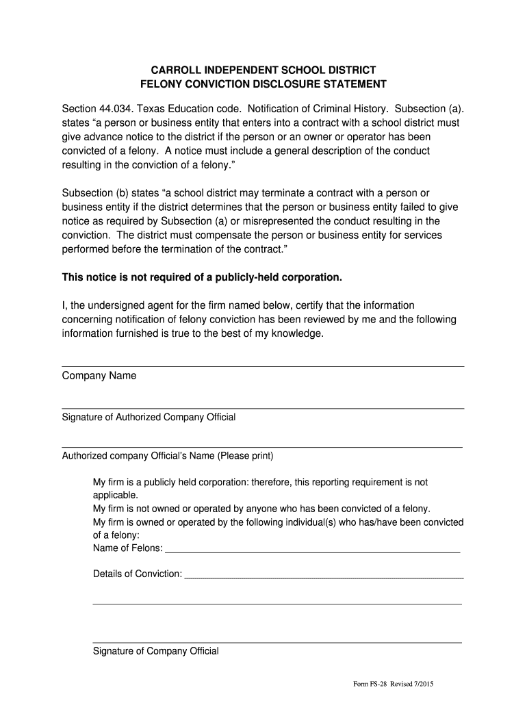 Fillable Online Felony Conviction Notice Fax Email Print - pdfFiller