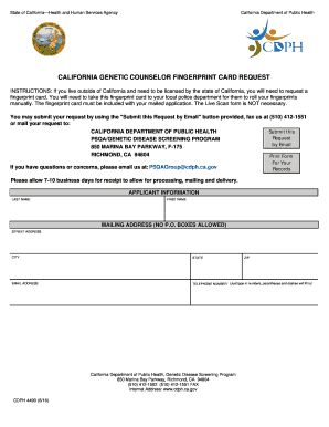 California Genetic Counselor Fingerprint Card Talk to. CDPH graphic regarding Printable Fingerprint Card named California Genetic Counselor Fingerprint Card Ask. CDPH