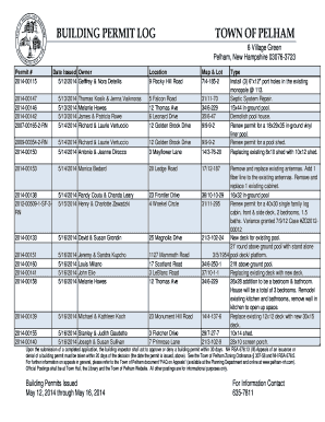 Fillable Online BUILDING PERMIT LOG Fax Email Print - pdfFiller