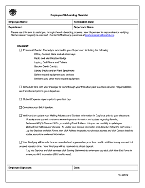 Employee Off-Boarding Checklist