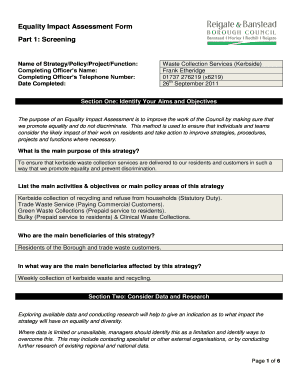 Reconveyance definition - Equality Impact Assessment Form Part 1: Screening - reigate-banstead gov