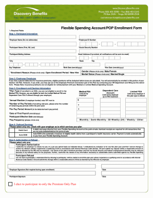 Fillable Online Flexible Spending Account/POP Enrollment Form Fax Email ...