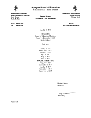 Sprague Board of Education Letterhead - saylesschool.org