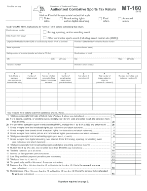 Authorized Combative Sports Tax Return - nystax.gov