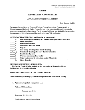 Business continuity plan for banks pdf - FORM SP SOUTH HADLEY PLANNING BOARD APPLICATION... - southhadley