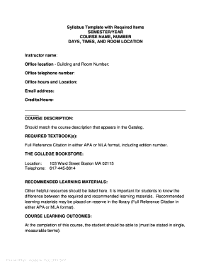 Ymmd template - Syllabus Template with Required Items