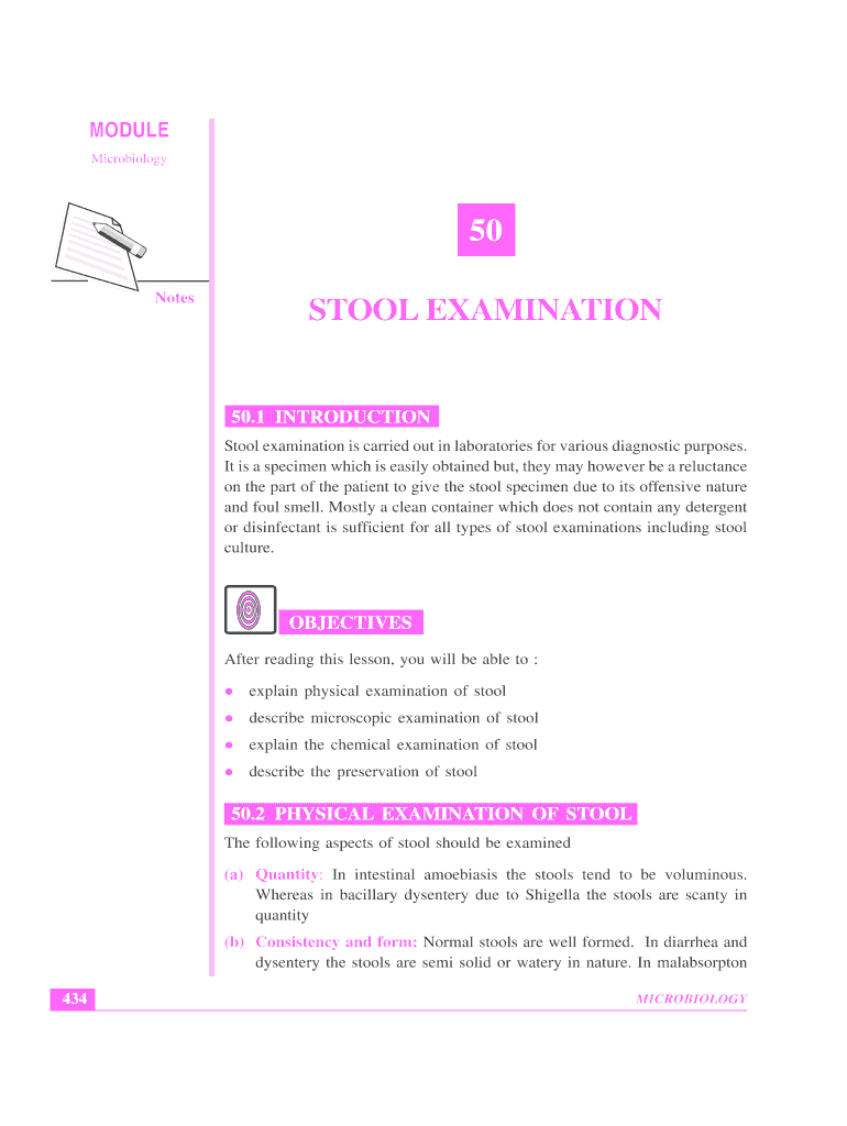 Fillable Online Stool Examination Fax Email Print pdfFiller