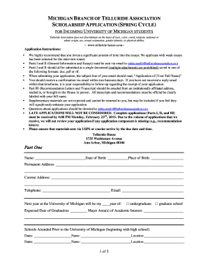 MICHIGAN BRANCH OF - Telluride Association