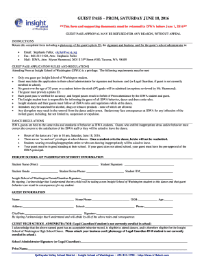 iswa 2016 guest pass form - Insight School of Washington