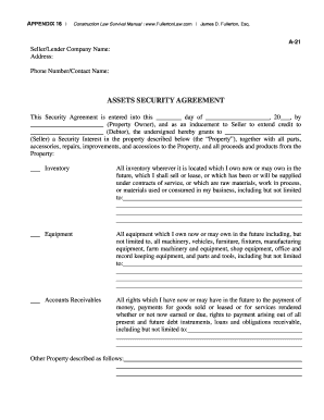 assignment agreement security