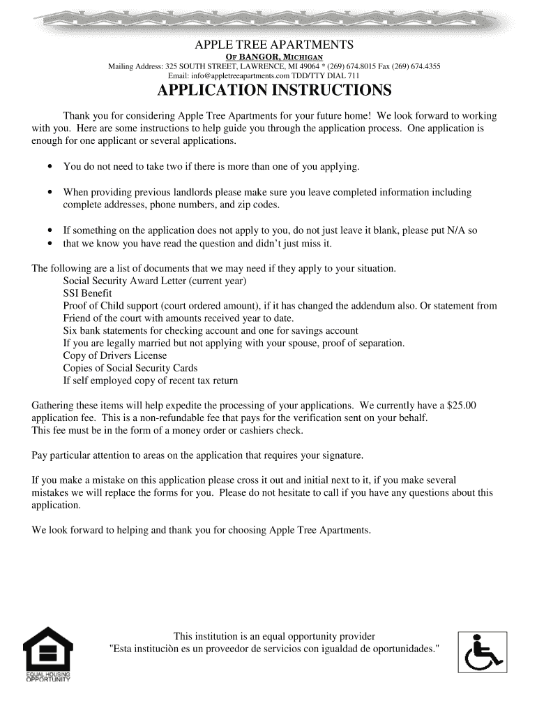 Fillable Online APPLE TREE APARTMENTS Fax Email Print pdfFiller