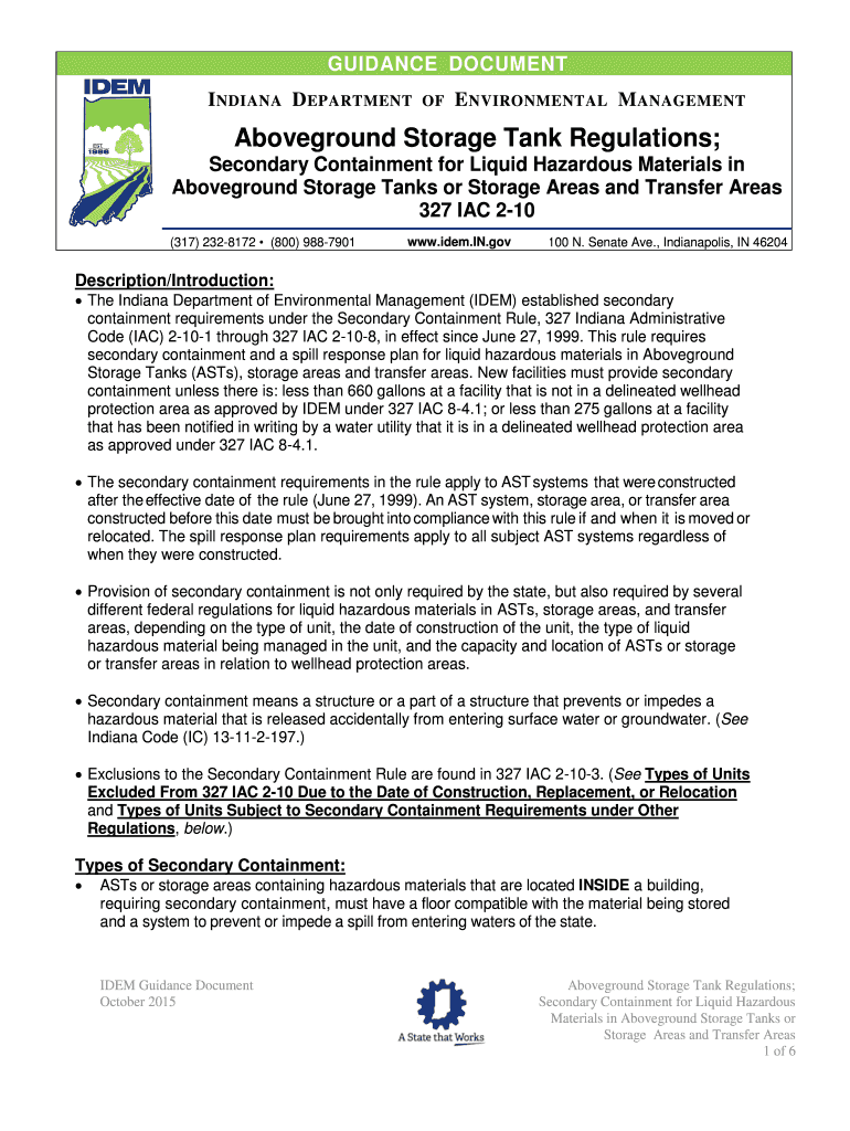 Fillable Online Aboveground Storage Tank Regulations; Fax Email Print
