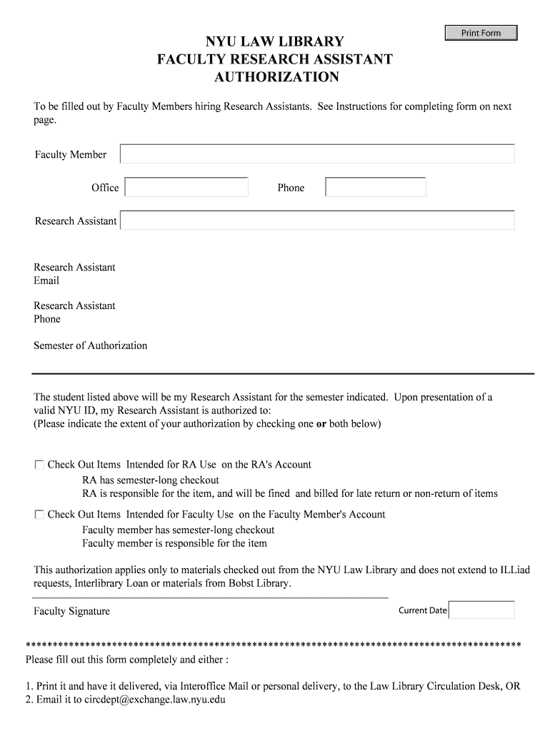 Fillable Online law nyu NYU LAW LIBRARY Fax Email Print pdfFiller