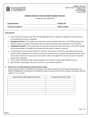 Fillable Online duq 2017 2018 Application for Financial Aid - Duquesne ...