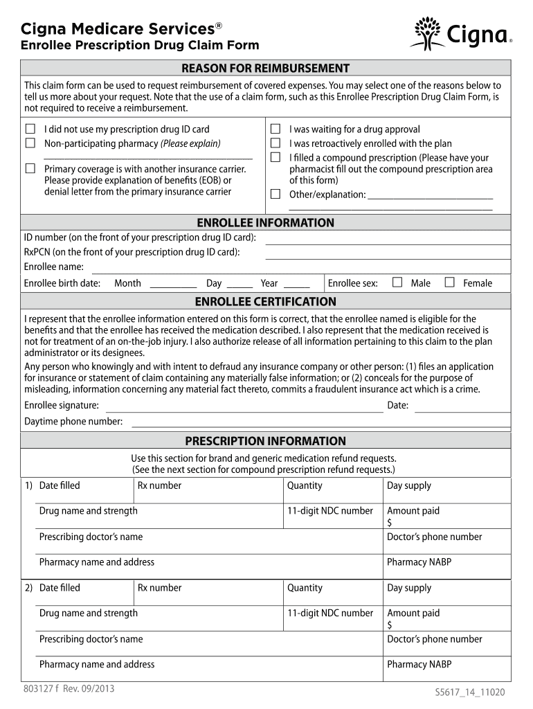 Enrollee Prescription Drug Claim Form - Cigna - Thank You Macyand#39;s Preview on Page 1