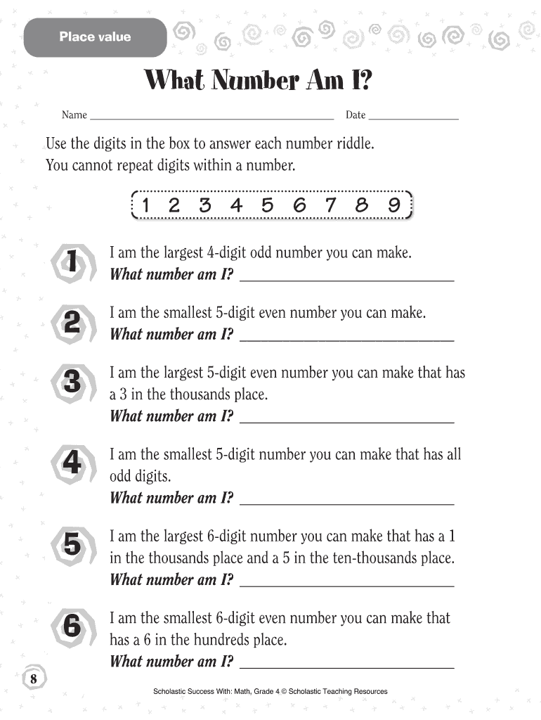 What Number Am I? - Scholastic Preview on Page 1