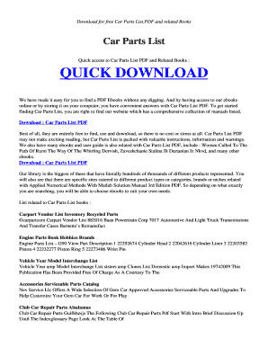 Fillable Online footnotes esy Free CAR PARTS LIST.PDF and Related Books ...