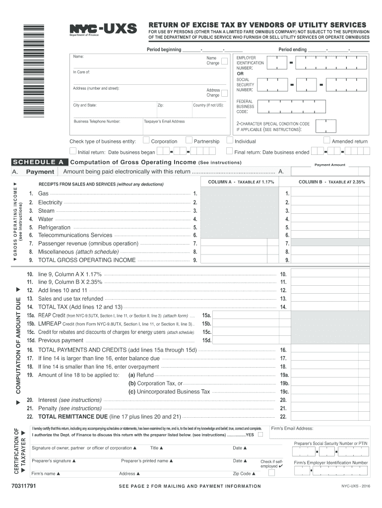 nyc uxs 2016 form Preview on Page 1