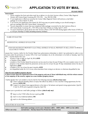 Application to Vote by Mail