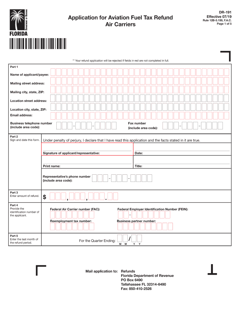 fl dr 191 tax form Preview on Page 1