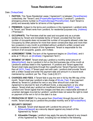 Fillable Online Texas Residential Lease Fax Email Print - pdfFiller