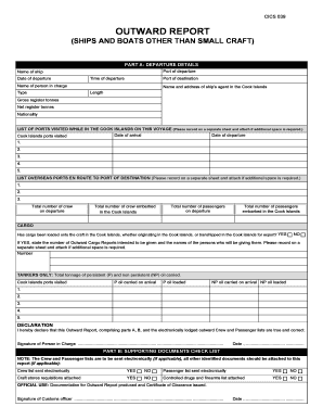 Fillable Online mfem gov OUTWARD REPORT Fax Email Print - pdfFiller