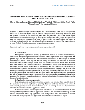 SOFTWARE APPLICATION STRUCTURE GENERATOR FOR MANAGEMENT