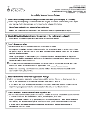 Accessibility Services: Registration for New Students - studentlife utoronto