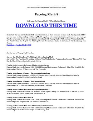 Fillable Online diobatin esy Free FACEING MATH 8.PDF and Related Books ...