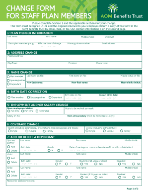 FOR STAFF PLAN MEMBERS