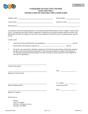 Construction Completion