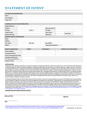 Statement of Intent - hlcra.harvard.edu