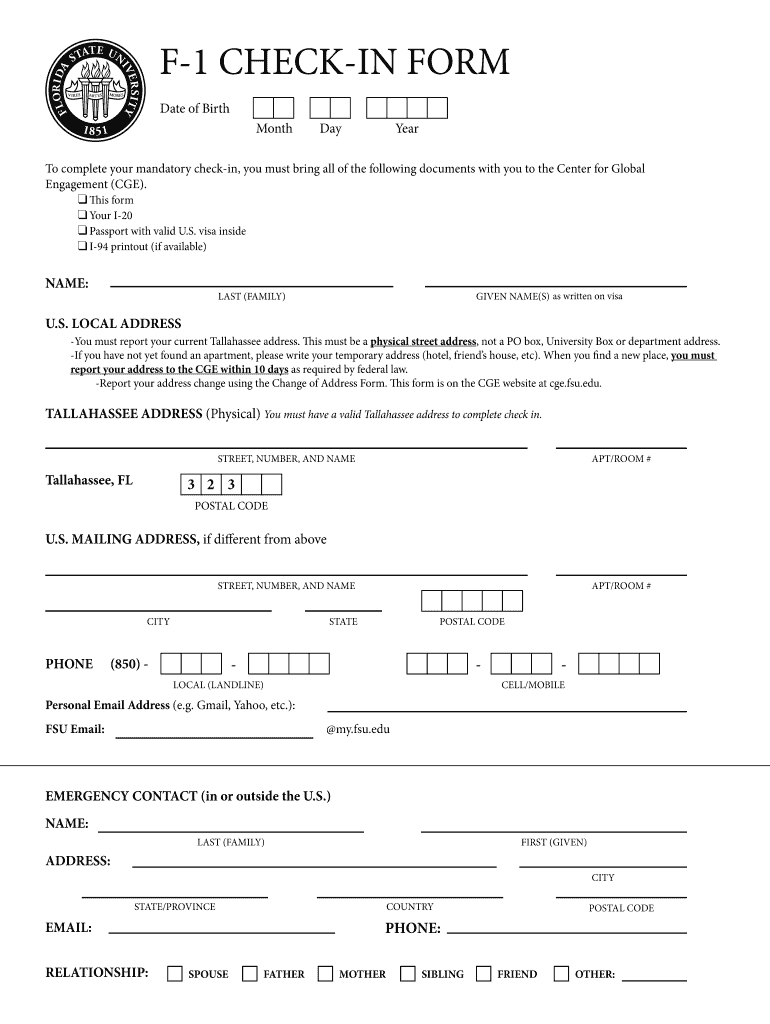 Fillable Online cge fsu SEVIS TransferOut Form Center for Global