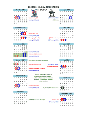Fort Hood Holiday Calendar 2022 Fillable Online Iii Corps Holiday Observances Fax Email Print - Pdffiller