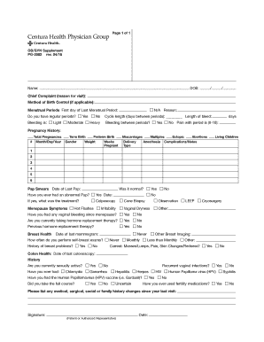 Fillable Online OB/GYN Supplement Fax Email Print - pdfFiller