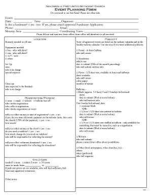Event Planning Form - Nolensville First United Methodist Church - nolensvilleumc