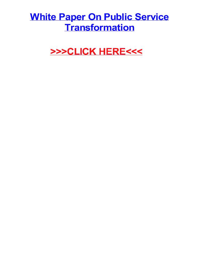 Fillable Online kessix wmwikis White Paper On Public Service