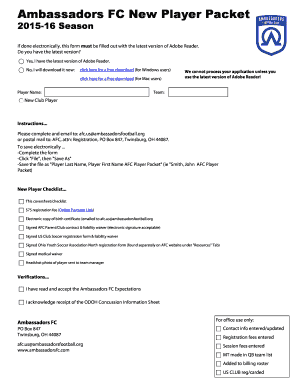 Pdf basic printable medical consent form for minor - Ambassadors FC New Player Packet - Ambassadors Football ... - afc ambassadorsfootball