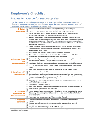 Fillable Online Employees Checklist Fax Email Print - pdfFiller
