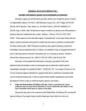 Fillable Online FEDERAL RULE OF EVIDENCE 703 Fax Email Print - pdfFiller