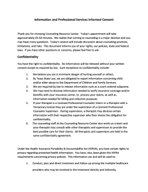 Counseling Resource Center Informed Consent Form