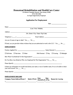 Fillable Online Homestead Rehabilitation and HealthCare Center Fax ...