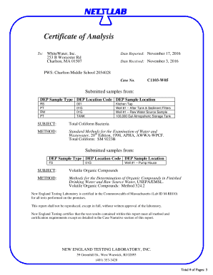 Certificate of analysis format - Certificate of Analysis - dcrsd.org