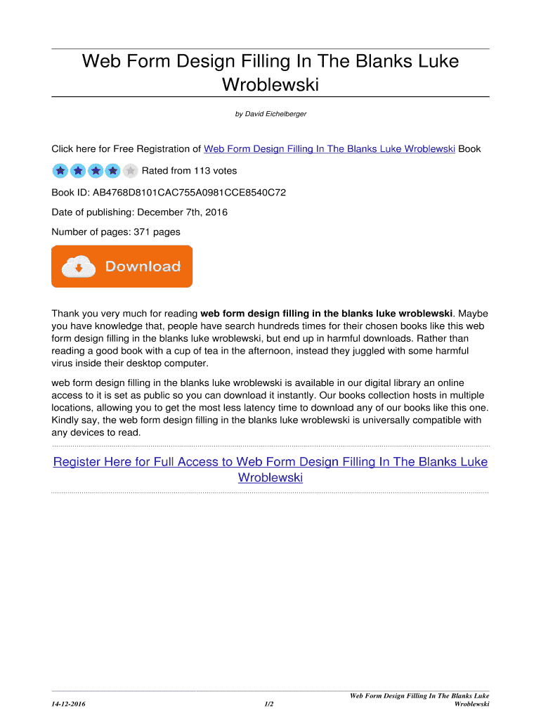Web Form Design Filling In The Blanks Pdf - Fill Online, Printable ...
