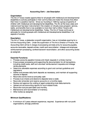 Accounting Clerk Job Description