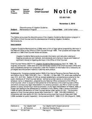 Discontinuance of Litigation Guideline